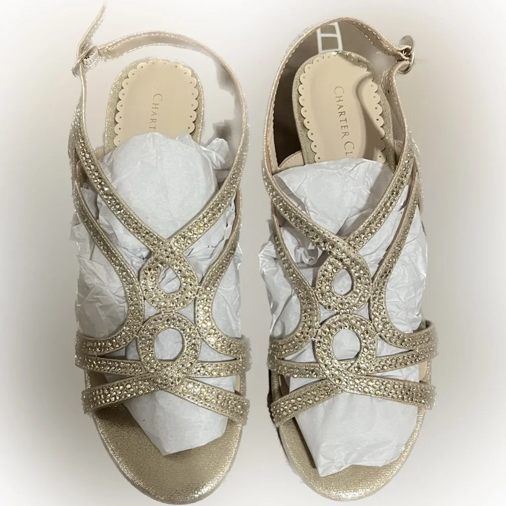 Women’s Charter Club Kelsah Open Toe Formal Strappy Sandal - Size 8M - Picture 3 of 6
